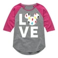 thumbnail image 1 of Mickey & Friends - Mickey Love Fill - Toddler And Youth Girls Raglan Graphic T-Shirt, 1 of 4