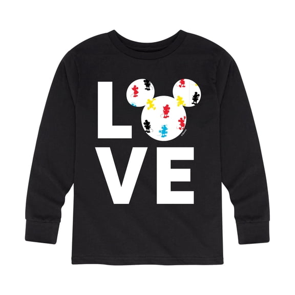 Mickey & Friends - Mickey Love Fill - Toddler And Youth Long Sleeve Graphic T-Shirt