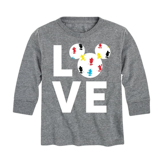 Mickey & Friends - Mickey Love Fill - Toddler And Youth Long Sleeve Graphic T-Shirt