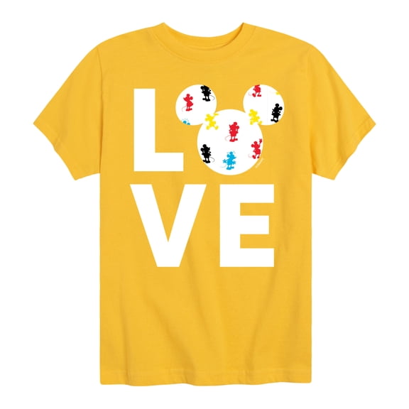 Mickey & Friends - Mickey Love Fill - Toddler And Youth Short Sleeve Graphic T-Shirt