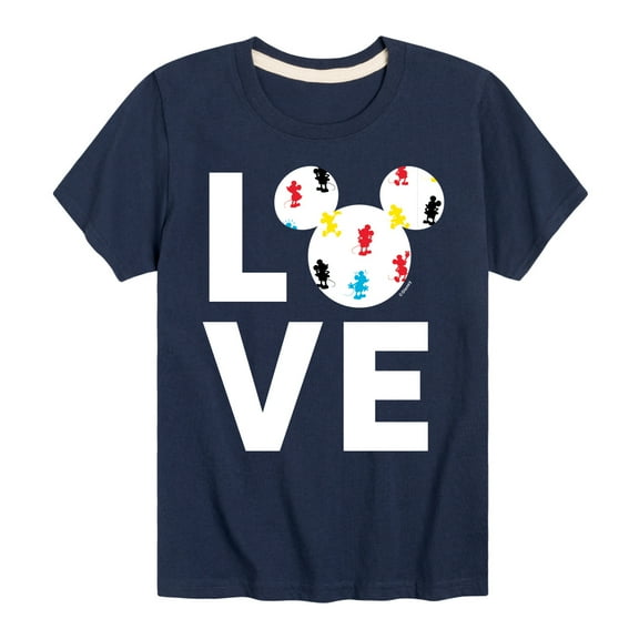 Mickey & Friends - Mickey Love Fill - Toddler And Youth Short Sleeve Graphic T-Shirt