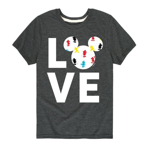 Mickey & Friends - Mickey Love Fill - Toddler And Youth Short Sleeve Graphic T-Shirt