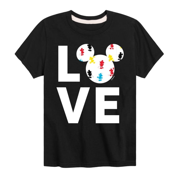 Mickey & Friends - Mickey Love Fill - Toddler And Youth Short Sleeve Graphic T-Shirt