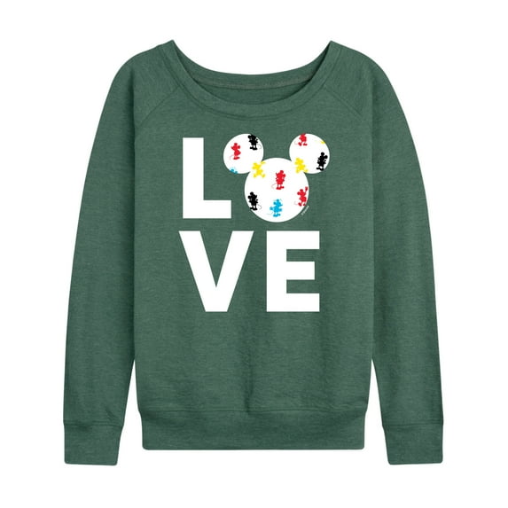 Mickey & Friends - Mickey Love Fill - Women's Lightweight French Terry Long Sleeve Shirt