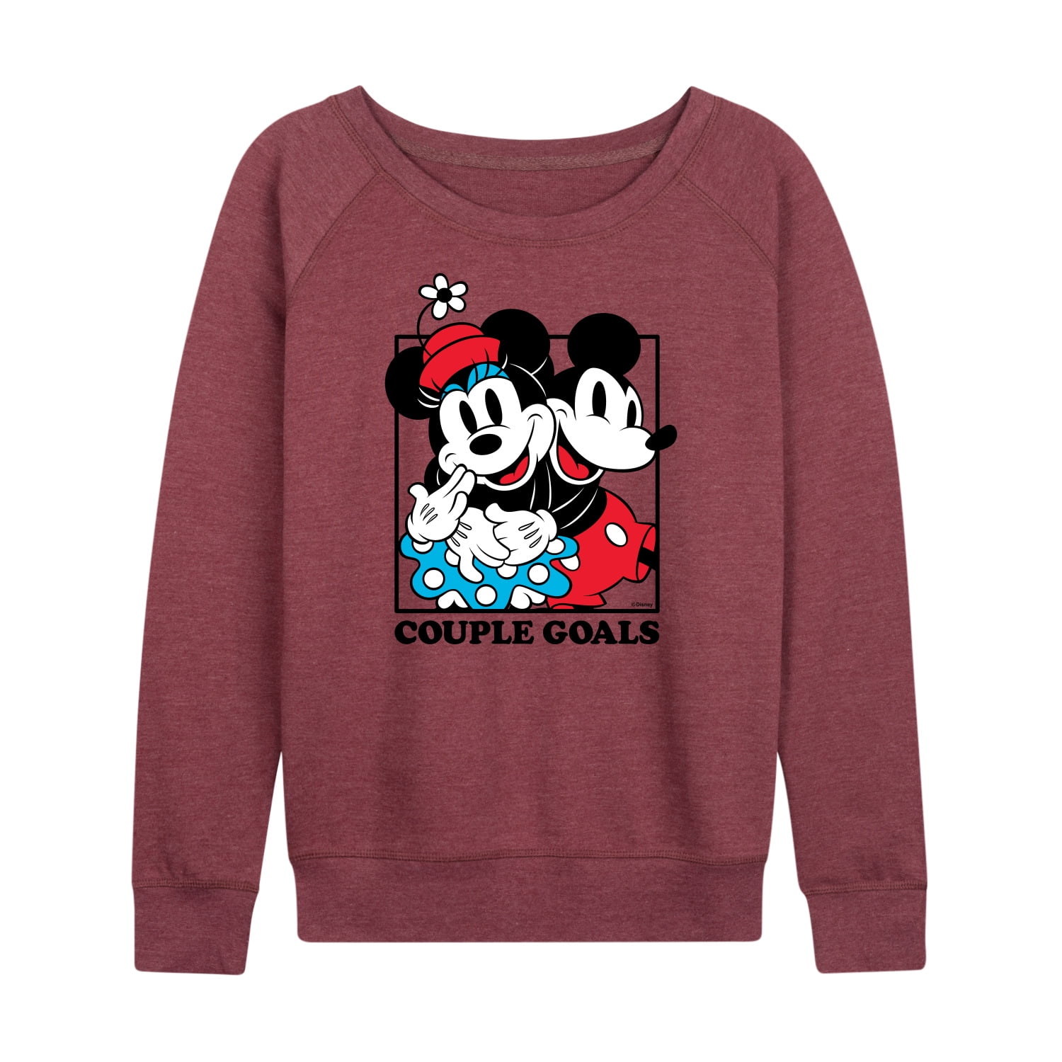 Mickey Friends Mickey Minnie Couple Goals Women s Lightweight French Terry Pullover