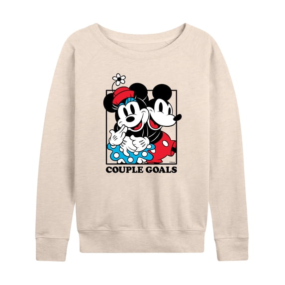 Mickey & Friends - Mickey Minnie Couple Goals - Women's Lightweight French Terry Long Sleeve Shirt