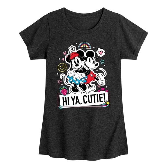 Mickey & Friends - Mickey Minnie Hi Ya Cutie - Toddler And Youth Girls Short Sleeve Graphic T-Shirt
