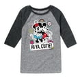 thumbnail image 1 of Mickey & Friends - Mickey Minnie Hi Ya Cutie - Toddler And Youth Raglan Graphic T-Shirt, 1 of 4