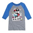 thumbnail image 1 of Mickey & Friends - Mickey Minnie Hi Ya Cutie - Toddler And Youth Raglan Graphic T-Shirt, 1 of 1