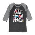 thumbnail image 1 of Mickey & Friends - Mickey Minnie Hi Ya Cutie - Toddler And Youth Raglan Graphic T-Shirt, 1 of 1