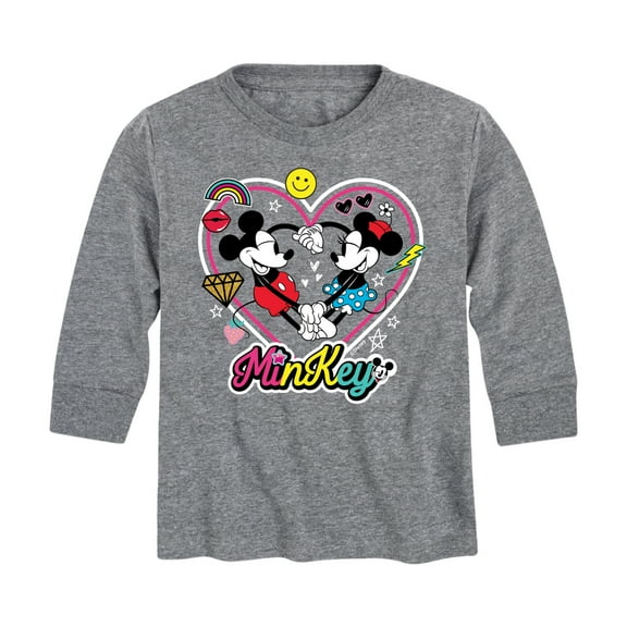 Mickey & Friends - Mickey Minnie Minkey - Toddler And Youth Long Sleeve Graphic T-Shirt