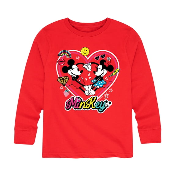 Mickey & Friends - Mickey Minnie Minkey - Toddler And Youth Long Sleeve Graphic T-Shirt