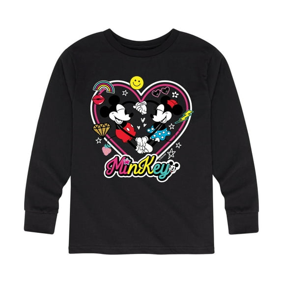 Mickey & Friends - Mickey Minnie Minkey - Toddler And Youth Long Sleeve Graphic T-Shirt