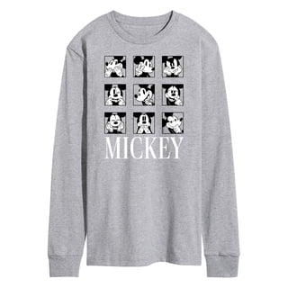 Disney - Mickey Mouse Animated Grid Long Sleeve Graphic T-Shirt