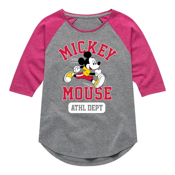 Mickey & Friends - Mickey Mouse Athletic Dept - Toddler And Youth Girls Raglan Graphic T-Shirt
