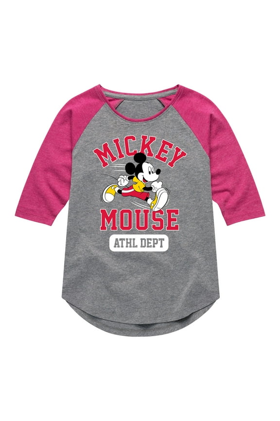 Mickey & Friends - Mickey Mouse Athletic Dept - Toddler And Youth Girls Raglan Graphic T-Shirt