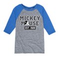 thumbnail image 1 of Mickey & Friends - Mickey Mouse Est 1928 - Toddler And Youth Raglan Graphic T-Shirt, 1 of 1