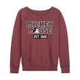 thumbnail image 1 of Mickey & Friends - Mickey Mouse Est. 1928 - Women's Lightweight French Terry Long Sleeve Shirt, 1 of 5