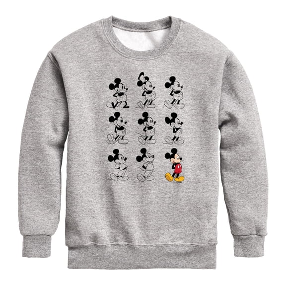 Disney - Mickey Mouse Evolution - Youth Boys Crew Fleece Sweatshirt