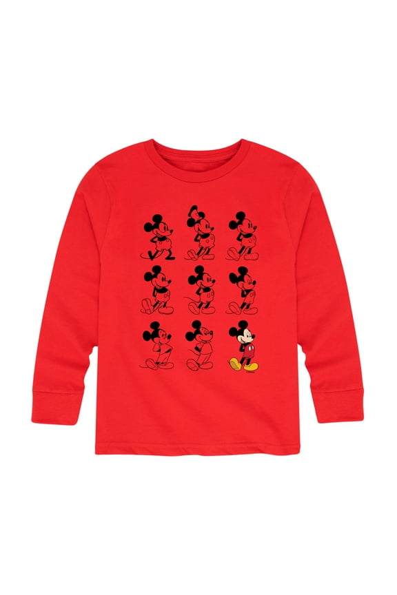 Mickey & Friends - Mickey Mouse Evolution - Toddler And Youth Long Sleeve Graphic T-Shirt
