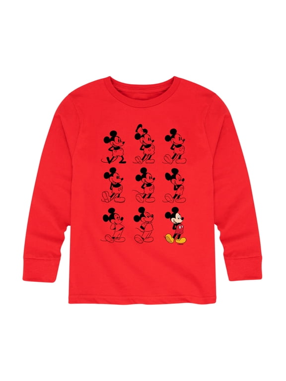 - Mickey Mouse Evolution Boys' Long Sleeve Graphic T-Shirt