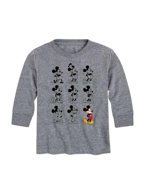 - Mickey Mouse Evolution Boys' Long Sleeve Graphic T-Shirt
