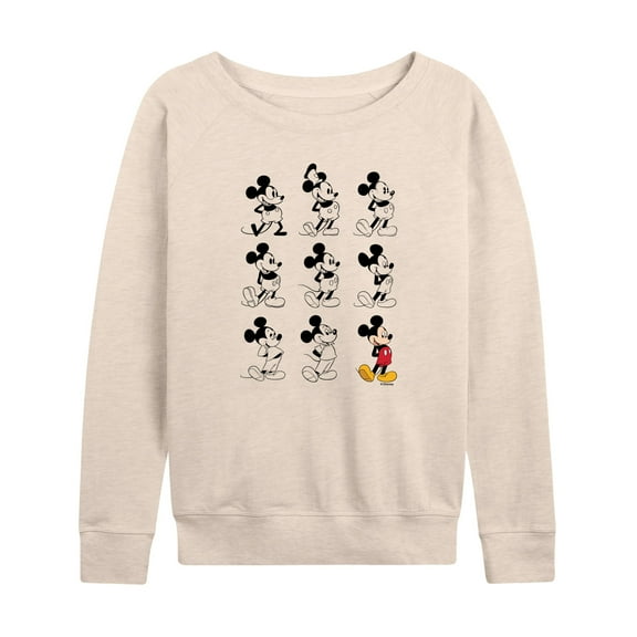 Mickey & Friends - Mickey Mouse Evolution - Women's Lightweight French Terry Long Sleeve Shirt