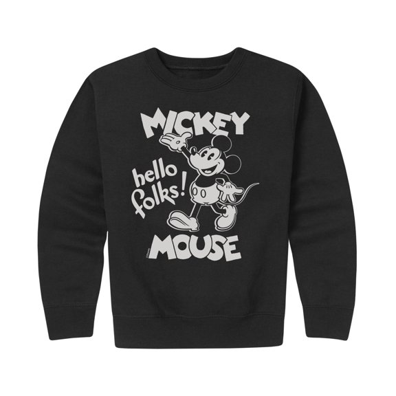 Mickey & Friends - Mickey Mouse Hello Folks - Toddler And Youth Crewneck Fleece Sweatshirt