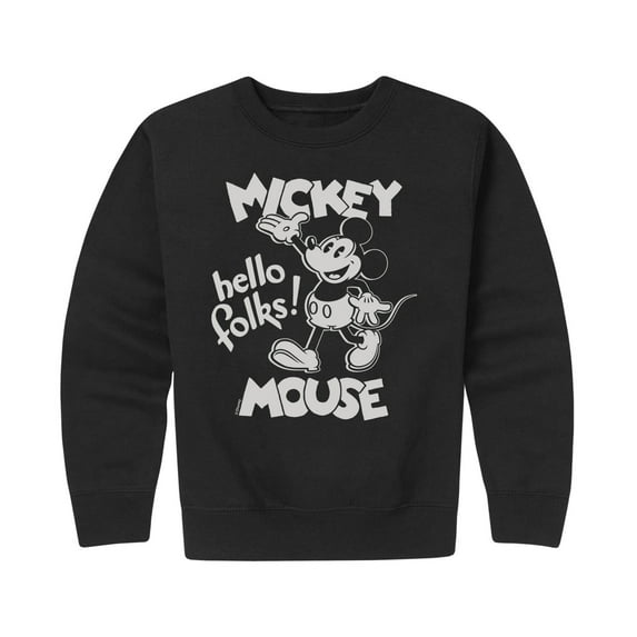 Mickey & Friends - Mickey Mouse Hello Folks - Toddler And Youth Crewneck Fleece Sweatshirt