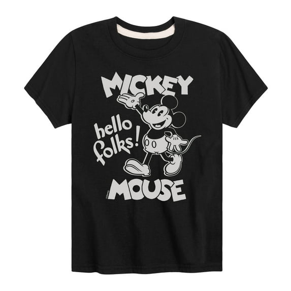 Mickey & Friends - Mickey Mouse Hello Folks - Toddler And Youth Short Sleeve Graphic T-Shirt