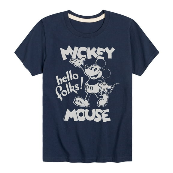 Mickey & Friends - Mickey Mouse Hello Folks - Toddler And Youth Short Sleeve Graphic T-Shirt