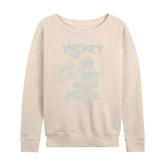 Mickey & Friends - Mickey Mouse Hello Folks - Women's Lightweight French Terry Long Sleeve Shirt
