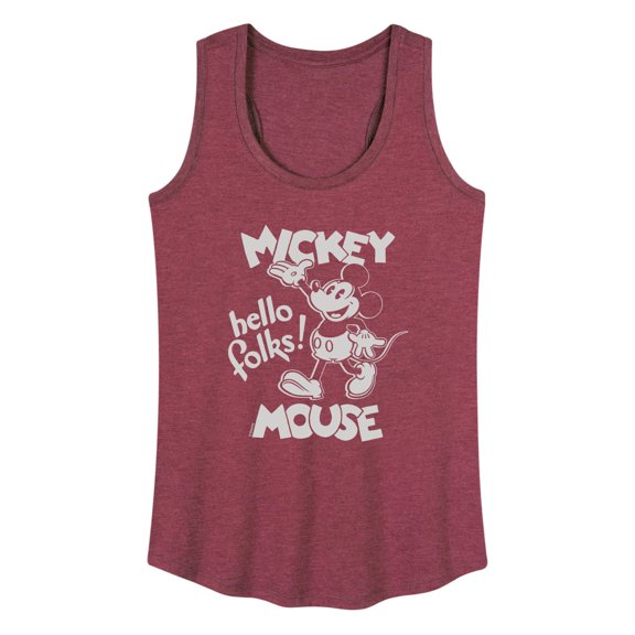 Mickey & Friends - Mickey Mouse Hello Folks - Women's Racerback Tank Top