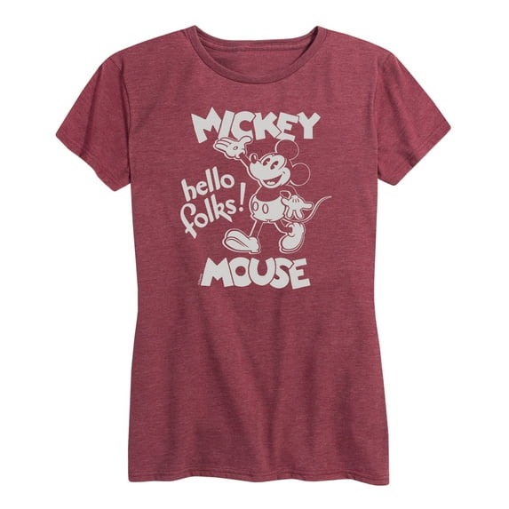 Mickey & Friends - Mickey Mouse Hello Folks - Women's Short Sleeve Graphic T-Shirt