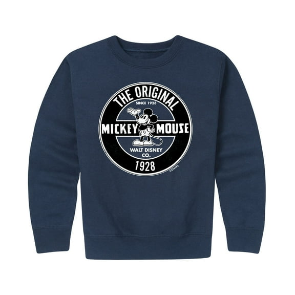 Mickey & Friends - Mickey Mouse Original Badge - Toddler And Youth Crewneck Fleece Sweatshirt