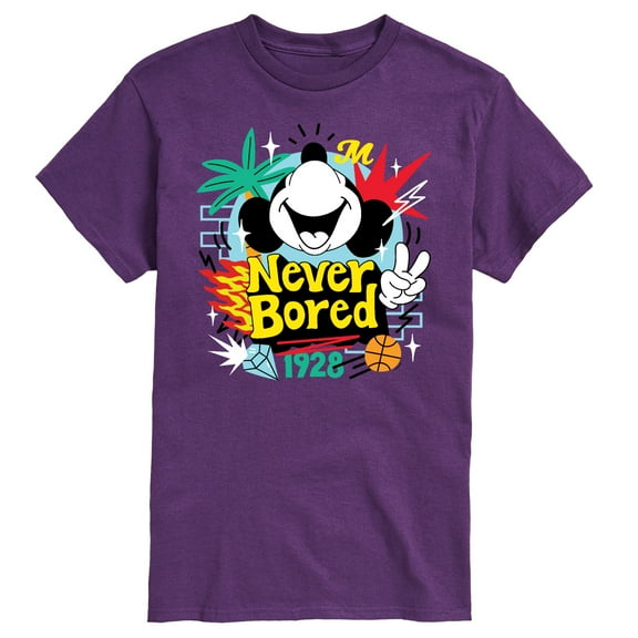 Mickey & Friends - Mickey Never Bored - Men's Short Sleeve Graphic T-Shirt