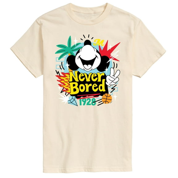 Mickey & Friends - Mickey Never Bored - Men's Short Sleeve Graphic T-Shirt