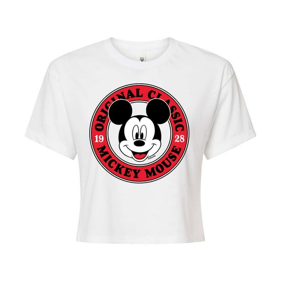 Mickey & Friends - Mickey Original Classic - Juniors Cropped Cotton Blend T-Shirt