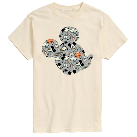 Mickey & Friends - Mickey Pattern Silhouette  - Men's Short Sleeve Graphic T-Shirt