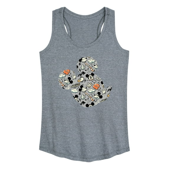 Mickey & Friends - Mickey Pattern Silhouette - Women's Racerback Tank Top