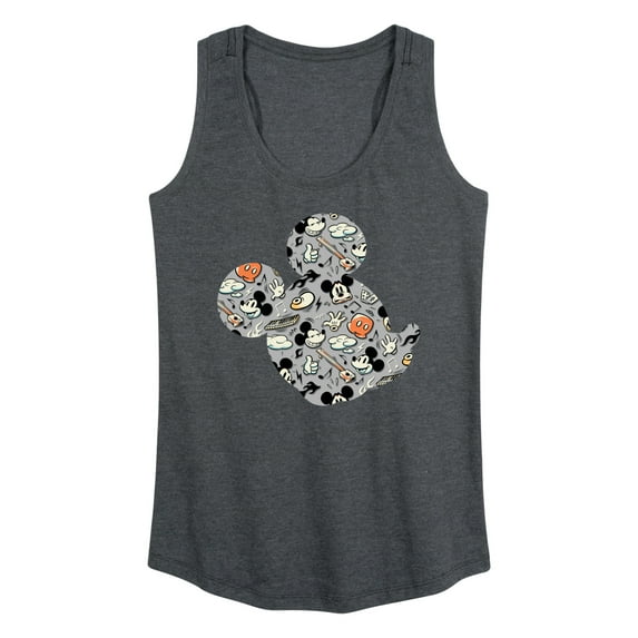 Mickey & Friends - Mickey Pattern Silhouette - Women's Racerback Tank Top