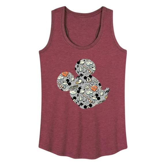 Mickey & Friends - Mickey Pattern Silhouette - Women's Racerback Tank Top
