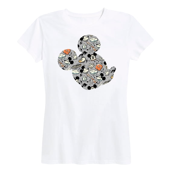 Mickey & Friends - Mickey Pattern Silhouette - Women's Short Sleeve Graphic T-Shirt