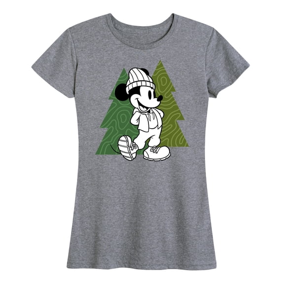 Mickey & Friends - Mickey Patterned Trees - Women's Short Sleeve Graphic T-Shirt