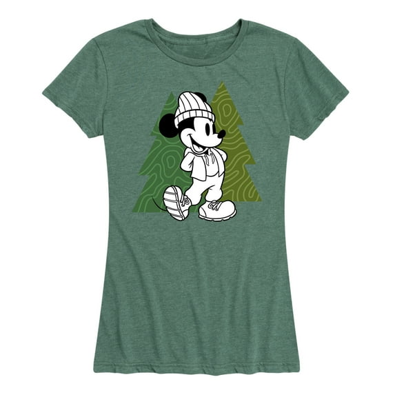 Mickey & Friends - Mickey Patterned Trees - Women's Short Sleeve Graphic T-Shirt