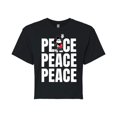 thumbnail image 1 of Mickey & Friends - Mickey Peace - Juniors Cropped Cotton Blend T-Shirt, 1 of 5