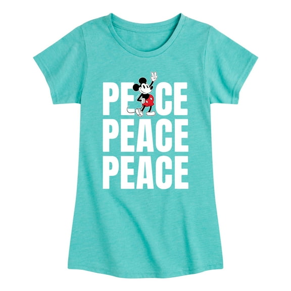 Mickey & Friends - Mickey Peace - Toddler And Youth Girls Short Sleeve Graphic T-Shirt