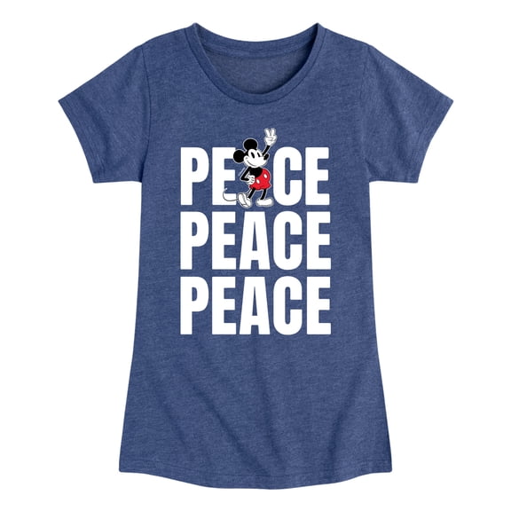 Mickey & Friends - Mickey Peace - Toddler And Youth Girls Short Sleeve Graphic T-Shirt