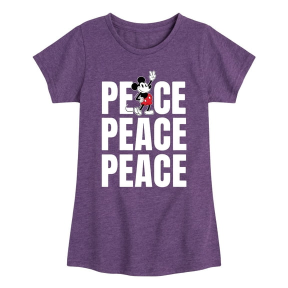 Mickey & Friends - Mickey Peace - Toddler And Youth Girls Short Sleeve Graphic T-Shirt