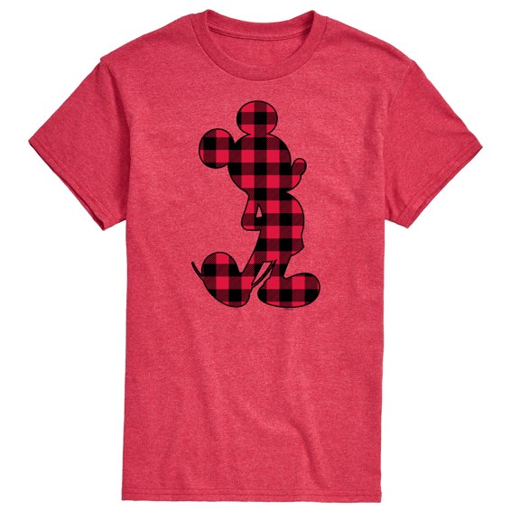 Mickey & Friends - Mickey Plaid Silhouette - Men's Short Sleeve Graphic T-Shirt